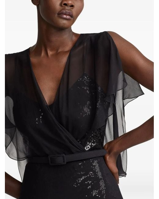 Ralph Lauren Black Belt-Detail Midi Dress