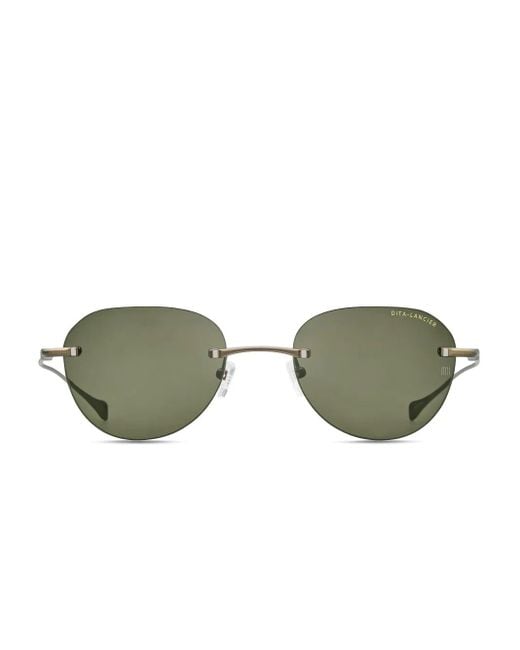 Dita Eyewear Green Lancier Metallic-Frame Sunglasses