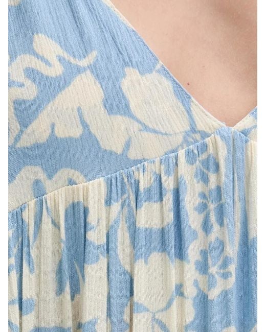 Rip Curl Blue Party Pack Floral-Print Pleated Maxi Dress