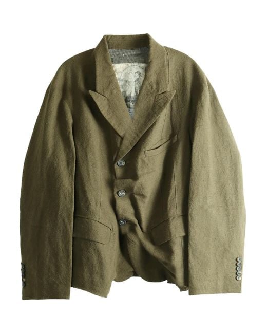 Ziggy Chen Green Button-Down Blazer for men