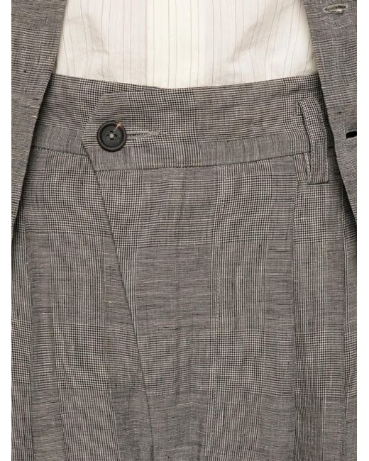 Ziggy Chen Gray Check-Pattern Trousers for men