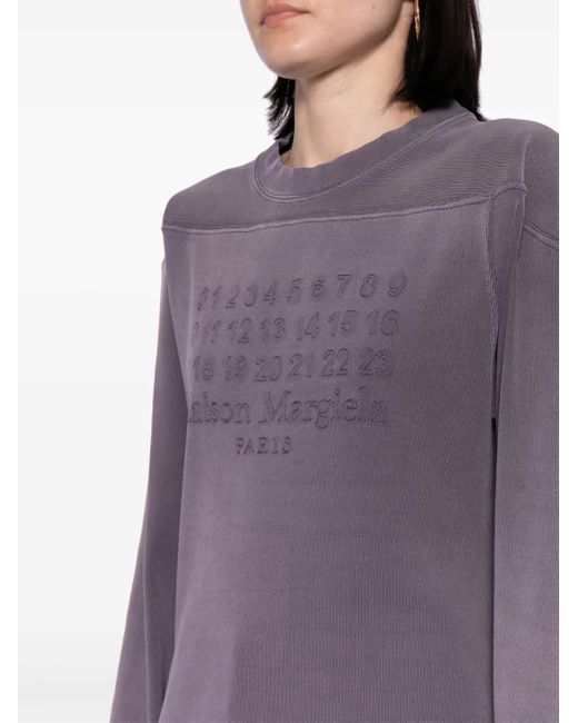 Maison Margiela Purple Numbers Logo Cotton T-Shirt