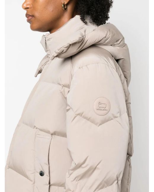 Woolrich Natural Detachable-Hood Padded Jacket