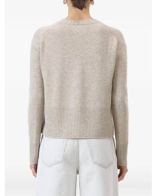 Closed White Wool V-Necked Cardigan