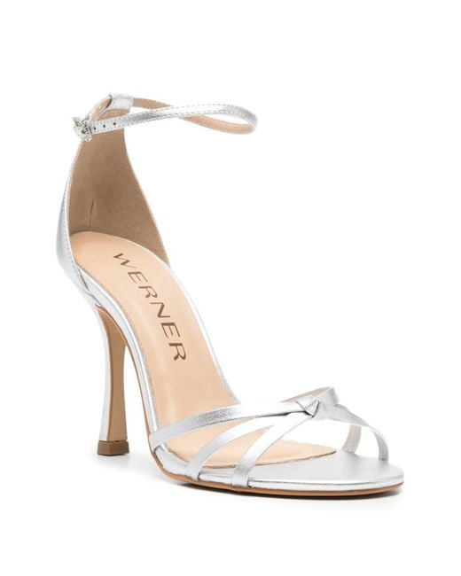 Werner White Knotted Strap Sandals