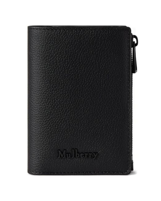 Mulberry Black Snap-Fastening Compact Wallet for men