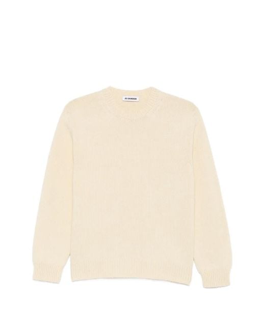 Jil Sander Natural Ribbed-Knit Crew-Neck Sweater