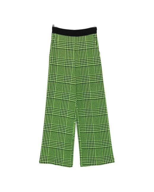 Liviana Conti Green Prince Of Wales Check Trousers