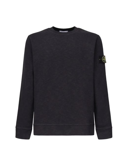 Stone Island Blue Compass Logo-Patch Sweater for men