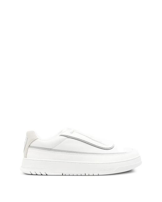 Blauer White Logo-Detail Leather Sneakers for men
