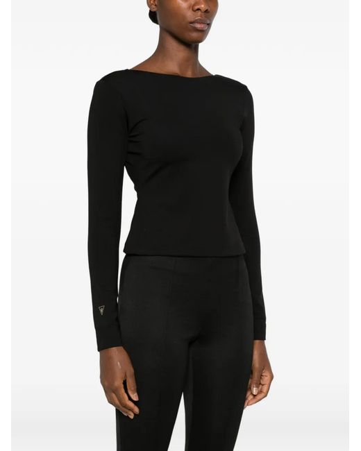 MACRON Black O.N.E. Scoop-Back Blouse