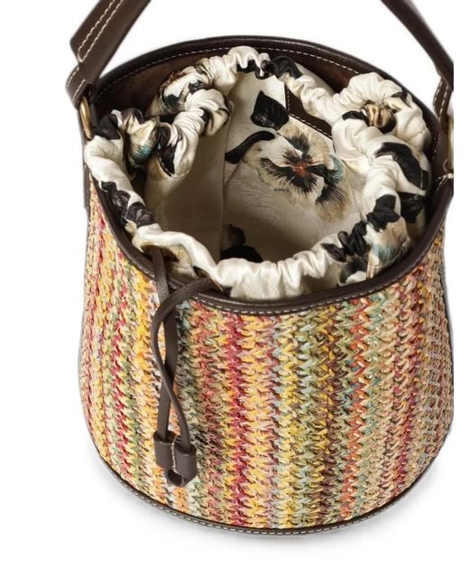 Antonio Marras White Woven Leather-Trim Bucket Bag