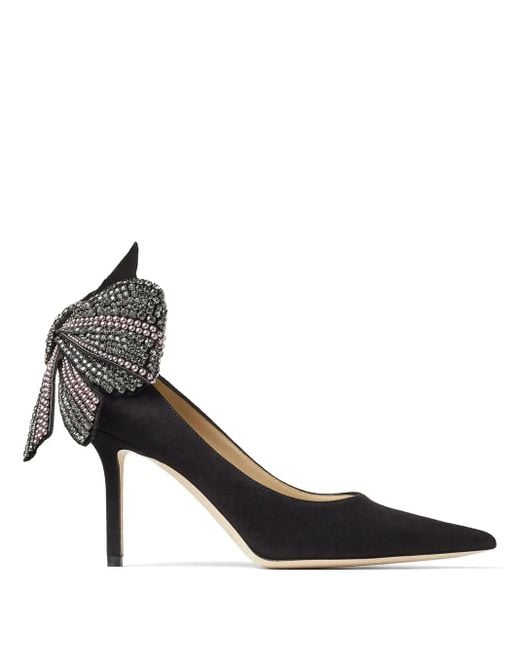 Jimmy Choo Black Love 85 Bow-Detail Pumps