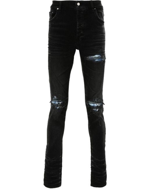 Jeans skinny Plaid MX1 a vita media di Amiri in Black da Uomo
