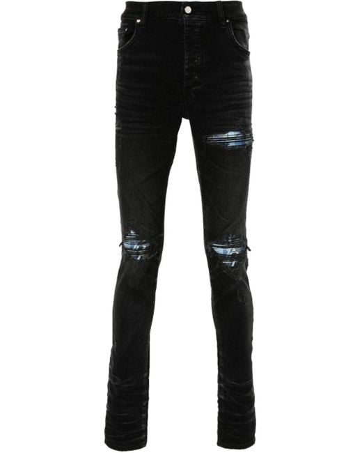 Vaqueros skinny Plaid MX Amiri de hombre de color Black