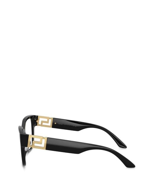 Versace Black Geometric-Frame Glasses