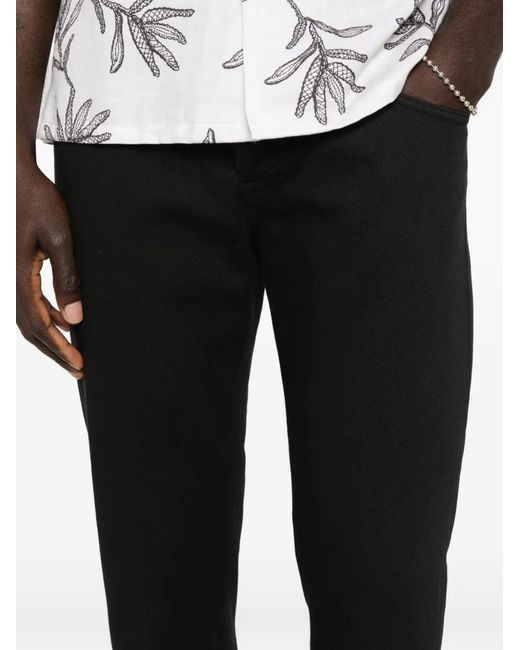 Dondup Black Cuffed Jeans for men