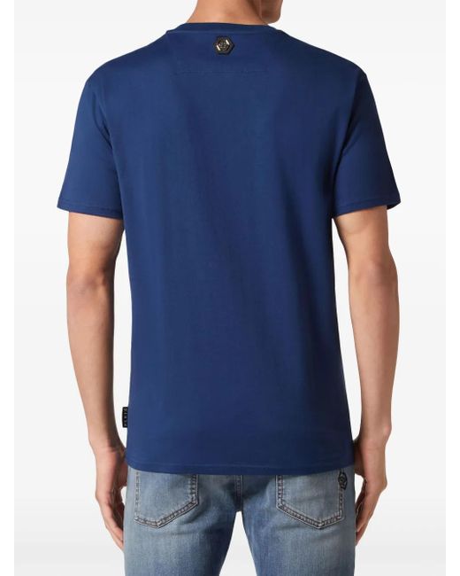 Camiseta con logo estampado Philipp Plein de hombre de color Blue