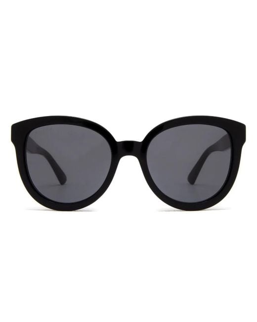Gucci Black Logo-Plaque Cat-Eye Sunglasses