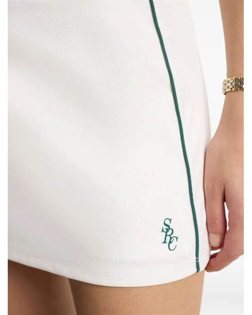 Sporty & Rich White Side-Stripe Mini Skirt