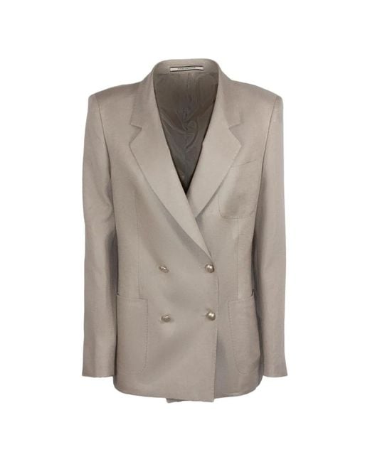 Tagliatore Gray Nayade Double-Breasted Blazer
