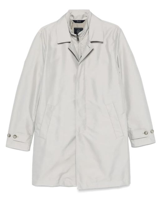 Fay White Layered Coat for men