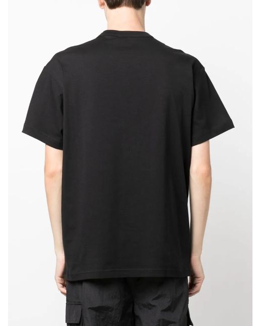 Versace Jeans Couture Black Logo-Print Cotton T-Shirt for men
