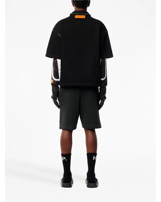Heron Preston Black Security Cotton Track Shorts for men