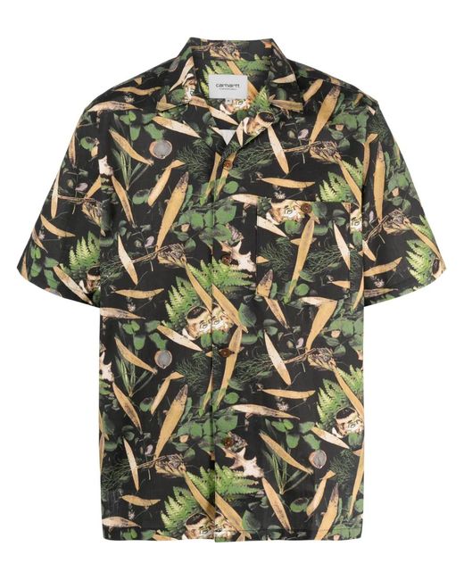 Carhartt Green Graphic-Print Short-Sleeve Shirt for men