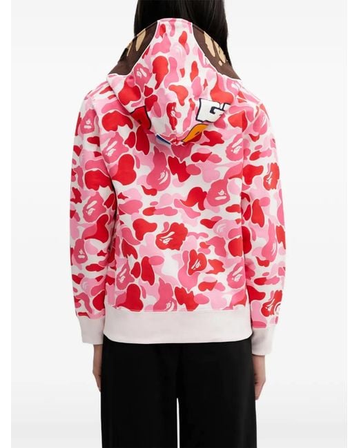 A Bathing Ape Red Abc Camo 2Nd Camouflage-Print Hoodie for men