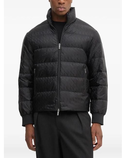 ARMANI EXCHANGE Black Monogram Pattern Jacket for men