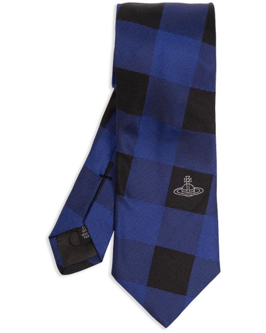 Cravate en soie à logo brodé Vivienne Westwood pour homme en coloris Blue