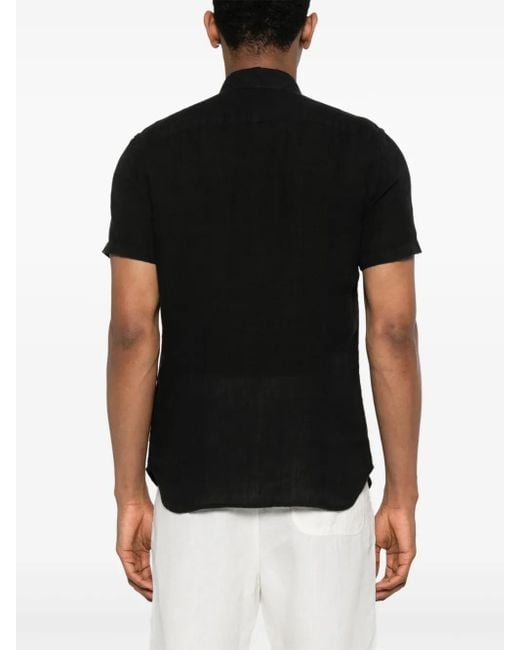 メンズ 120% Lino リネンシャツ Black
