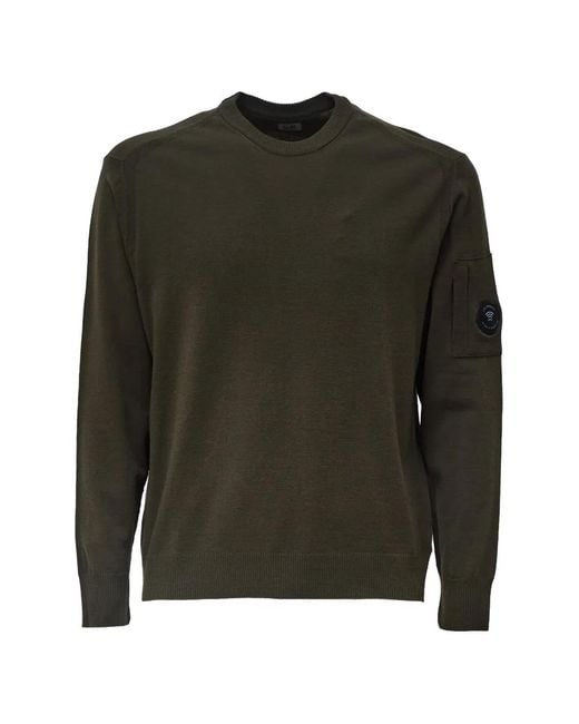 C P Company Green Lens Crew-Neck Sweater for men