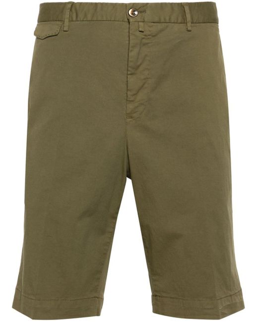 PT Torino Green Slim-leg Cotton Chino Shorts for men