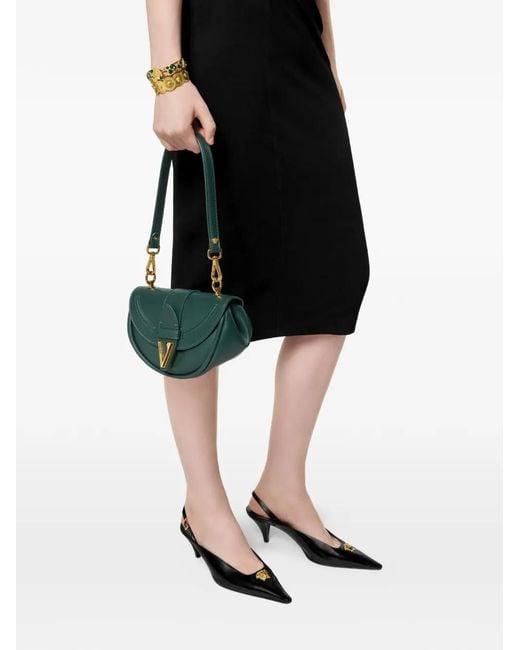Versace Green Small Virtus Shoulder Bag
