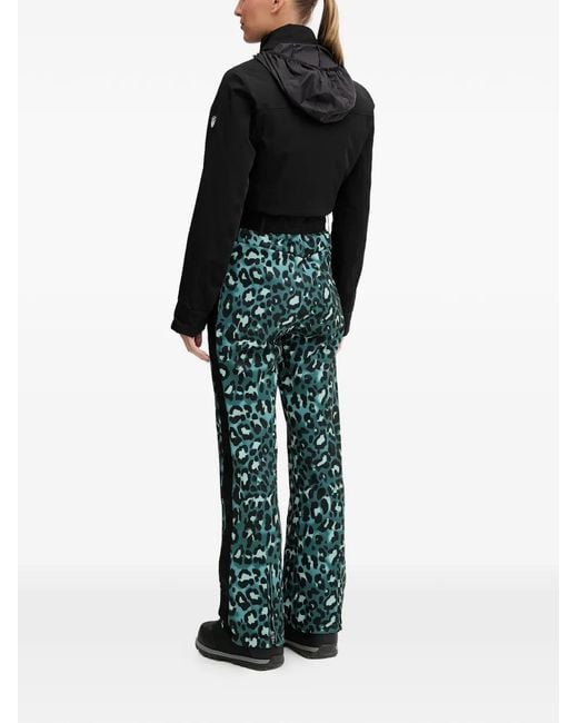 EA7 Black Pantalon De Ski Zippé À Imprimé Léopard