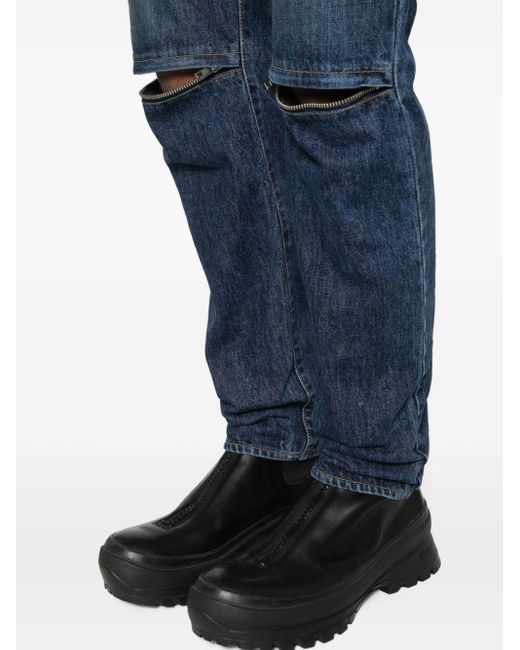 Sacai Blue Belted Tapered Jeans for men