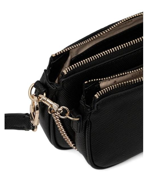 Guess Black Mini Noelle Chain-Strap Crossbody Bag