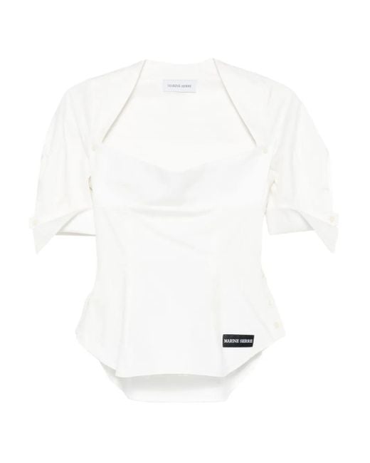 Blusa Con Scollo Quadrato di MARINE SERRE in White