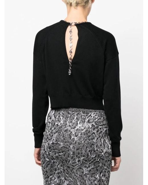 Rabanne Black Chain-Link Neckline Sweater