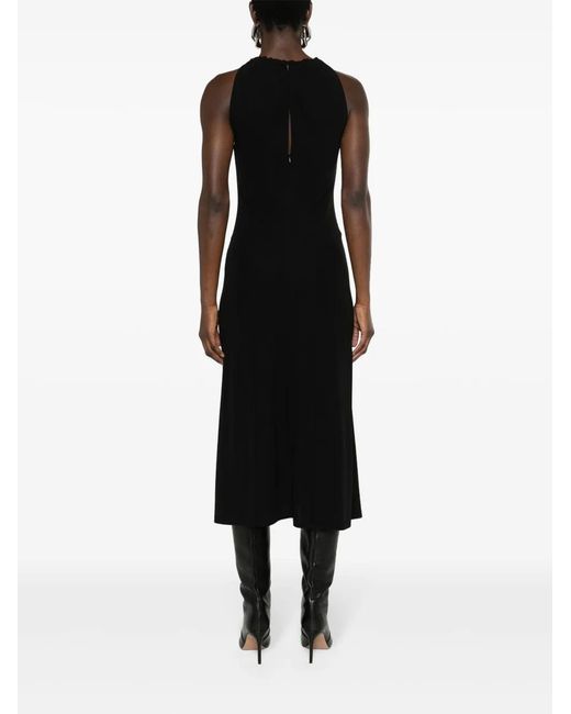 Givenchy Black Lace-Appliqué Halterneck Midi Dress