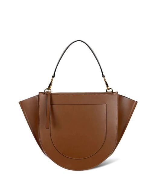 Wandler Brown Medium Hortensia Curved-Frame Shoulder Bag
