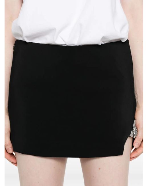 Amen Black Beaded-Embellished Panel Mini Skirt