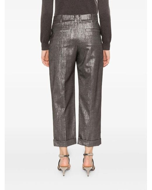Brunello Cucinelli Gray Wool Blend Trousers