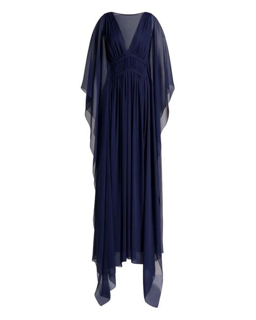 Alberta Ferretti Blue Maxikleid mit V-Ausschnitt