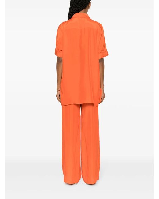 P.A.R.O.S.H. Orange Short-Sleeve Silk Shirt