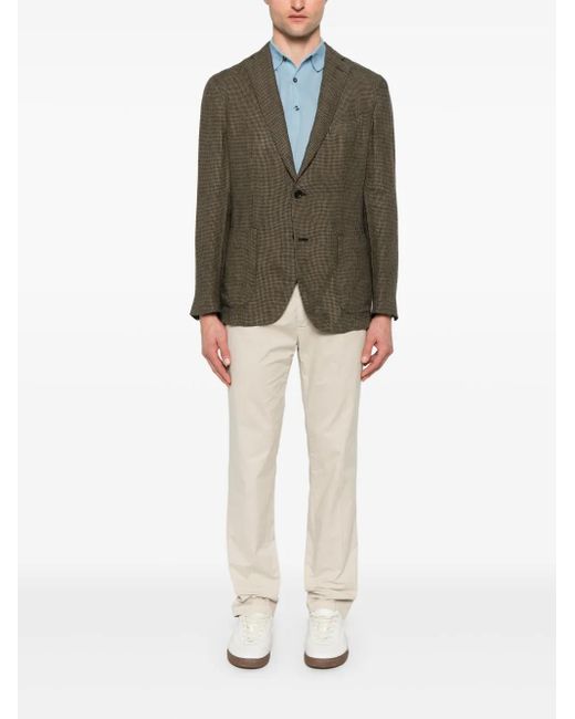 Boglioli Green Houndstooth-Pattern Blazer for men