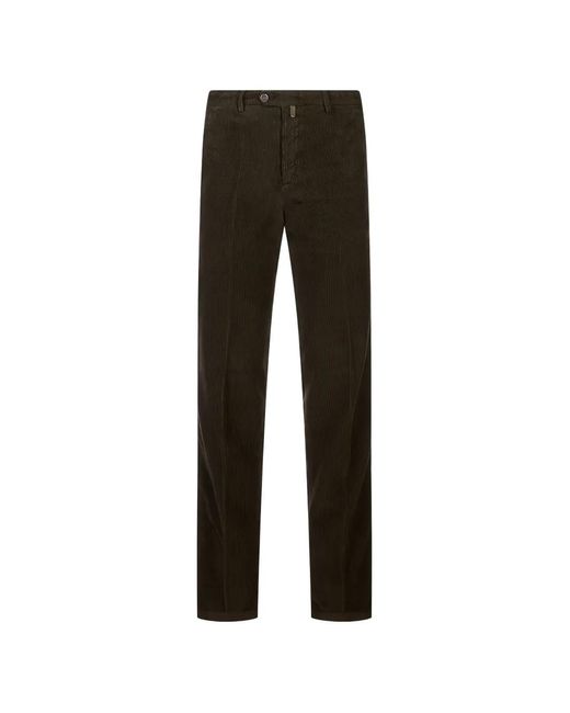 Kiton Black Corduroy Trousers for men