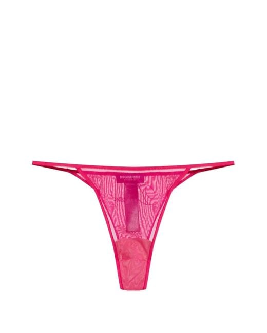 DSquared² Pink Mesh Thong